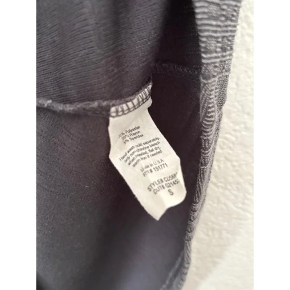 Gilli Gray Plaid Knit Wrap Tie Dress Short Sleeve Casual Career Minimal Preppy S - Picture 4 of 5